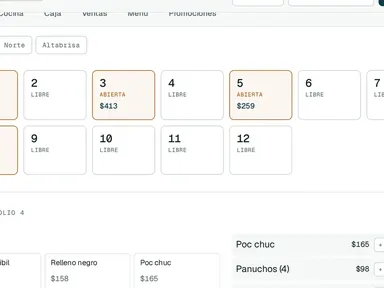 Punto de venta con mesas — Fludra · demo